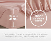 100% Vintage Washed Microfibre Fitted Sheet Set – Ultra Soft & Lightweight All-Season Fitted Sheet with 1 Pillowcase (Pink, Single Size)