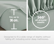 100% Vintage Washed Microfibre Fitted Sheet Set – Ultra Soft & Lightweight All-Season Fitted Sheet with 1 Pillowcase (Sage, Single Size)