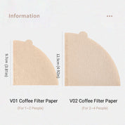 100PCS Coffee Filter Paper Drip Cone Funnel Handmade Filters for Coffee Machine - V01-100PCS