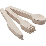 Wooden Cutlery Set Disposable Bamboo Wood Bulk Buy Forks Spoons Knives Party - 100PCS Knives