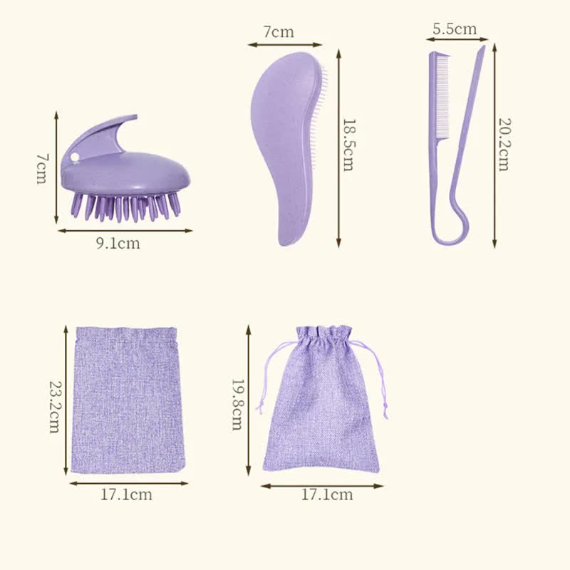 Eco Wheat Straw Hair Brush & Comb Set (2 Pcs)