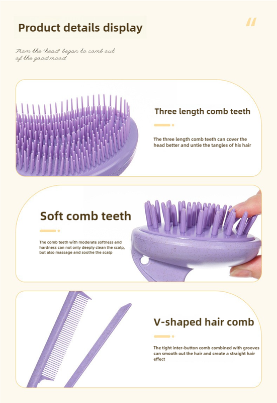 Eco Wheat Straw Hair Brush & Comb Set (2 Pcs)