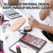 2 Pcs Pink Elegant Silicone Makeup Brush Storage Case - Travel-Friendly, Dustproof, and Multi-Functional