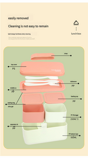 Eco - Friendly Lunch Box - Portable with Compartments(black)