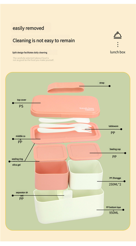 Eco - Friendly Lunch Box - Portable with Compartments(black)